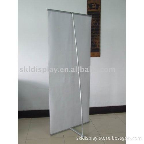 L banner stand, L display